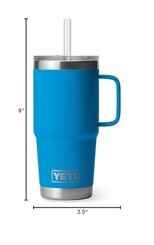 YETI Rambler Tumbler with Handle and Straw Lid, Vacuum Insulated Travel Mug, Stainless Steel
