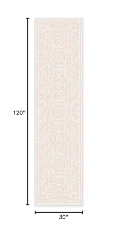 RUGGABLE Washable 2x3 Area Rug, Delphina Delft Blue, Premium Vintage Rugs for Living Room, Bedroom, Kitchen, Office, Classroom with Gripper Non Slip Pad