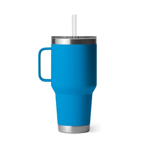 YETI Rambler Tumbler with Handle and Straw Lid, Vacuum Insulated Travel Mug, Stainless Steel