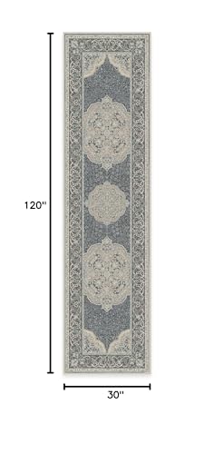 RUGGABLE Disney Traditional Mickey Mouse Washable Rug - Perfect Area Rug for Nursery Playroom Kids Room - Pet & Child Friendly - Stain & Water Resistant - Damask Grey 3&