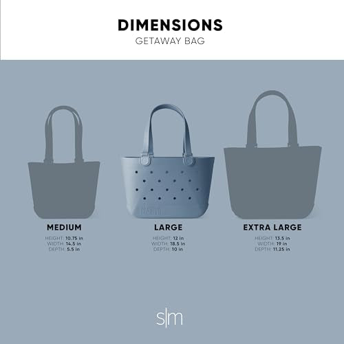 Simple Modern Beach Bag Rubber Tote | Waterproof Medium Tote Bag with Zipper Pocket for Pool, Groceries, Sports | Gifts For Women | Getaway Bag Collection | Almond Birch