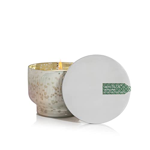 Capri Blue Holiday Mercury Jar Candle - Soy Candle Blend - Fall Candles for Home Scented with Frosted Fir, Snowy Woods, Pine & Sage - Pine Candle for Holiday Decor - Signature (Crystal Pine, 19 oz)
