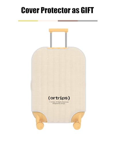 artrips Luggage with 8 Spinner Wheels,Lightweight Hardside Suitcase with Cover Protector,PC Hardshell Luggage,Travel Suitcase with Bread Design,TSA Lock,20/24/28inch