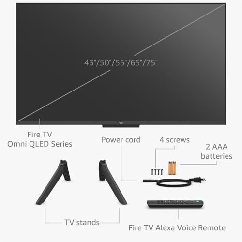Amazon Fire TV 50" Omni QLED Series 4K UHD smart TV, Dolby Vision IQ, Fire TV Ambient Experience, local dimming, hands-free with Alexa