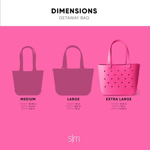 Simple Modern Beach Bag Rubber Tote | Waterproof Medium Tote Bag with Zipper Pocket for Pool, Groceries, Sports | Gifts For Women | Getaway Bag Collection | Almond Birch
