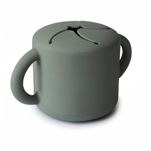 mushie Silicone Snack Cup | Spill Proof Food Container for Toddler and Baby (Cambridge Blue)