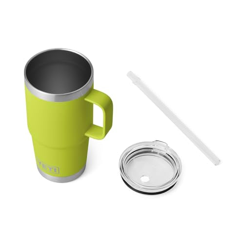 YETI Rambler Tumbler with Handle and Straw Lid, Vacuum Insulated Travel Mug, Stainless Steel