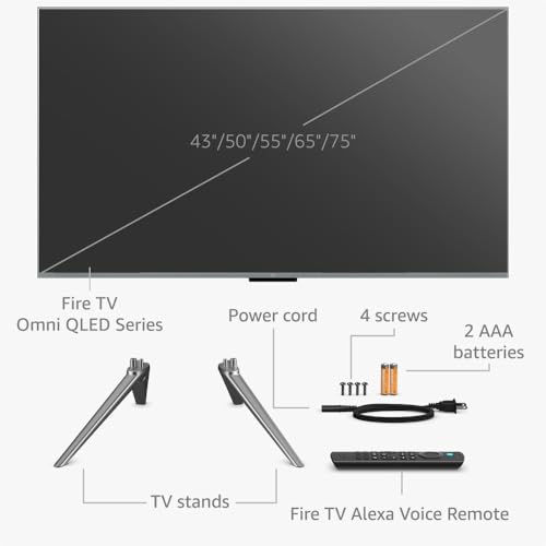 Amazon Fire TV 50" Omni QLED Series 4K UHD smart TV, Dolby Vision IQ, Fire TV Ambient Experience, local dimming, hands-free with Alexa