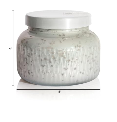 Capri Blue Holiday Mercury Jar Candle - Soy Candle Blend - Fall Candles for Home Scented with Frosted Fir, Snowy Woods, Pine & Sage - Pine Candle for Holiday Decor - Signature (Crystal Pine, 19 oz)