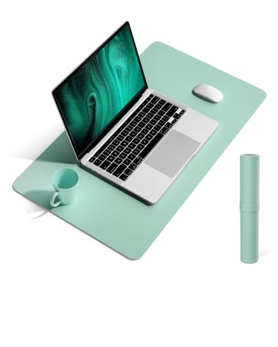 Non-Slip Desk Pad,Mouse Pad,Waterproof PVC Leather Desk Table Protector,Ultra Thin Large Desk Blotter, Easy Clean Laptop Desk Writing Mat for Office Work/Home/Decor(Pink, 23.6" x 13.7")