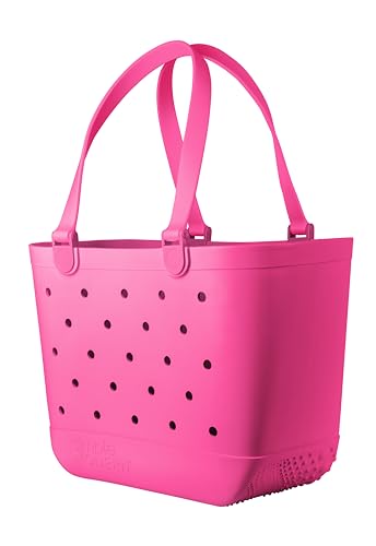 Simple Modern Beach Bag Rubber Tote | Waterproof Medium Tote Bag with Zipper Pocket for Pool, Groceries, Sports | Gifts For Women | Getaway Bag Collection | Almond Birch