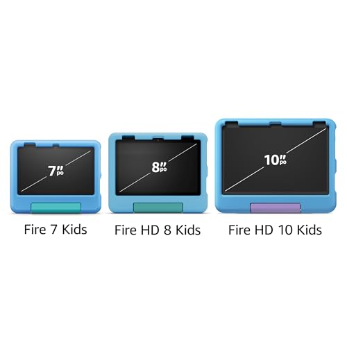 Amazon Fire 7 Kids tablet, ages 3-7. Top-selling 7" kids tablet on Amazon - 2022 | ad-free content with parental controls included, 10-hr battery, 16 GB, Purple