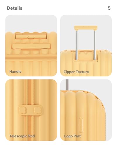 artrips Luggage with 8 Spinner Wheels,Lightweight Hardside Suitcase with Cover Protector,PC Hardshell Luggage,Travel Suitcase with Bread Design,TSA Lock,20/24/28inch