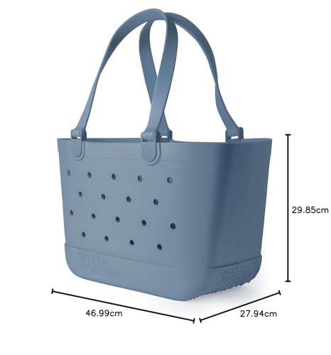 Simple Modern Beach Bag Rubber Tote | Waterproof Medium Tote Bag with Zipper Pocket for Pool, Groceries, Sports | Gifts For Women | Getaway Bag Collection | Almond Birch