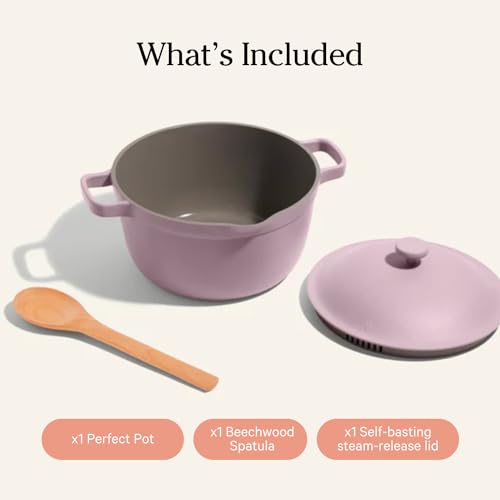 Our Place Perfect Pot - 5.5 Qt. Nonstick Ceramic Sauce Pan with Lid | Versatile Cookware for Stovetop and Oven | Steam, Bake, Braise, Roast | PTFE and PFOA-Free | Toxin-Free, Easy to Clean | Steam