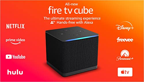 Amazon Fire TV Cube (newest model), Hands-free streaming device with Alexa, Wi-Fi 6E, 4K Ultra HD