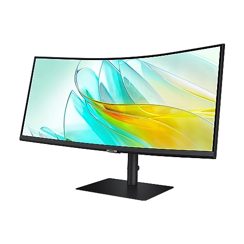 SAMSUNG 34-Inch ViewFinity S65TC Series Ultra-WQHD 1000R Curved Computer Monitor, HDR10, 100Hz, AMD FreeSync, Thunderbolt 4, Height Adjustable Stand, Built-in Speakers, Eye Care, LS34C650TANXGO, 2024