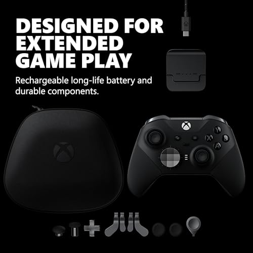 Xbox Elite Wireless Gaming Controller Series 2 – Black – Xbox Series X|S, Xbox One, Windows PC, Android, and iOS - Elite Series 2 Black Edition