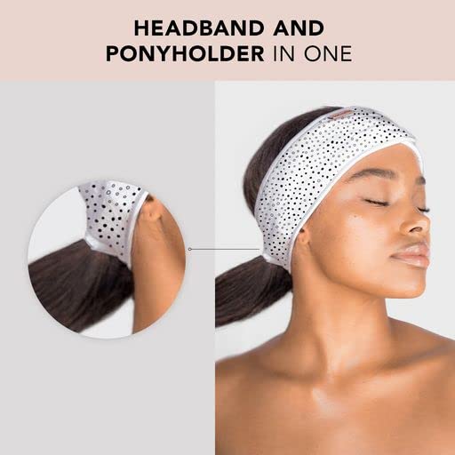 Kitsch Spa Multifunctional Microfiber Headband - Facial Skincare and Hair Band for Makeup Application, Face Washing | Micro Dot Design