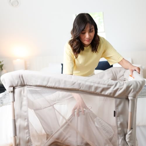 Maxi-Cosi Swift Baby Playpen with Mat, Baby Play Yards, Pack and Play with Bassinet - Portable Playpen for Babies and Toddlers, Classic Oat