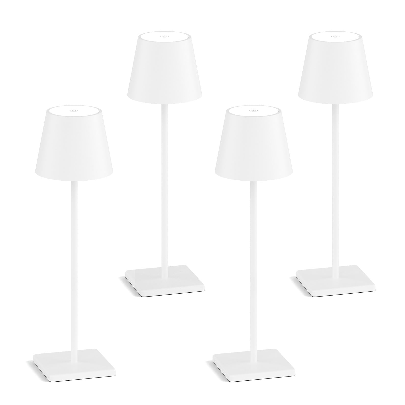 2-Pack LED Cordless Table Lamp, Rechargeable Battery Desk lamp 3W 5500mAh Battery Operated Stepless Dimming Modern Portable Table Light for Restaurant/Bedroom/Outdoor IP54 Waterproof (Off White)