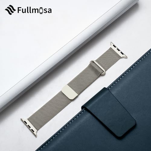 Fullmosa Compatible with Apple Watch Band 49mm 46mm 45mm 44mm 42mm 41mm 40mm 38mm Women Men, Stainless Steel Milanese Loop Replacement iWatch Bands Ultra 2/1 Series 10 9 8 7 6 5 4 3 2 1 SE