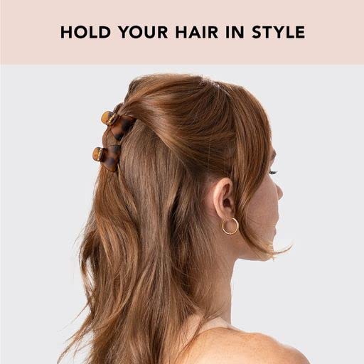 Kitsch Small Hair Clips for Women, Recycled Plastic Small Claw Clips & Mini Claw Clips for Hair, Mini Hair Clips for Thin Hair, Tiny Jaw Clip for Hair, 16 pcs (Tortoise & Black)