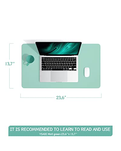 Non-Slip Desk Pad,Mouse Pad,Waterproof PVC Leather Desk Table Protector,Ultra Thin Large Desk Blotter, Easy Clean Laptop Desk Writing Mat for Office Work/Home/Decor(Pink, 23.6" x 13.7")