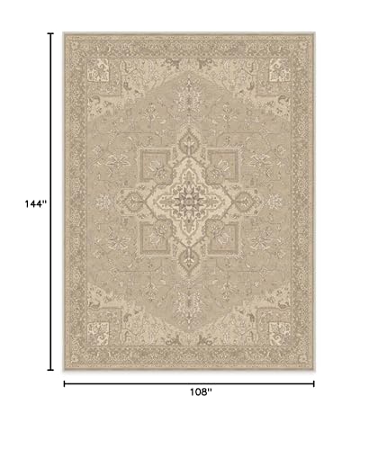 RUGGABLE Maral Heriz Washable Rug - Perfect Vintage Area Rug for Living Room Bedroom Kitchen - Pet & Child Friendly - Stain & Water Resistant - Creme 3&