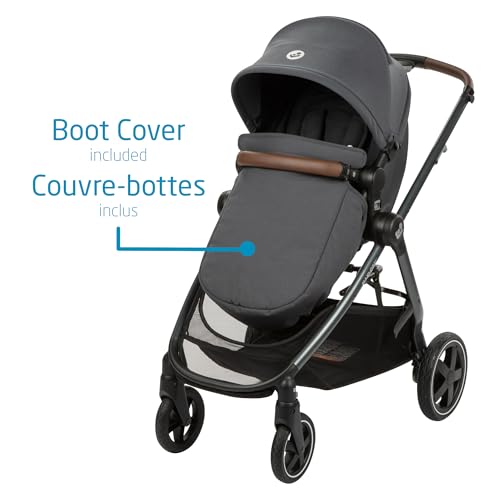Maxi-Cosi Zelia Max 5-in-1 Modular Travel System, Carraige mode, Reversible toddler seat, Use from birth, Mico infant car seat (included), Polished Pebble