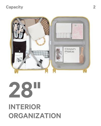 artrips Luggage with 8 Spinner Wheels,Lightweight Hardside Suitcase with Cover Protector,PC Hardshell Luggage,Travel Suitcase with Bread Design,TSA Lock,20/24/28inch