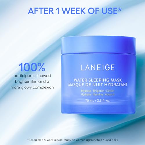 LANEIGE Icons To Go & Besties Set: Water Bank Cream, Cream Skin, Water Sleeping Mask, Lip Sleeping Mask, Hyaluronic Acid, Squalane, Coconut Oil, Vitamin C, Travel Friendly