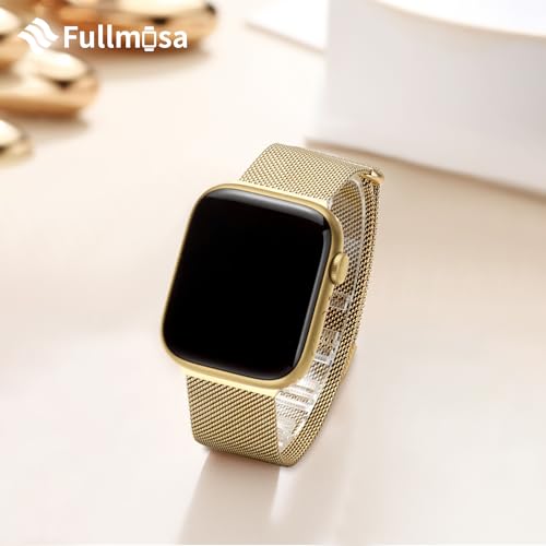 Fullmosa Compatible with Apple Watch Band 49mm 46mm 45mm 44mm 42mm 41mm 40mm 38mm Women Men, Stainless Steel Milanese Loop Replacement iWatch Bands Ultra 2/1 Series 10 9 8 7 6 5 4 3 2 1 SE