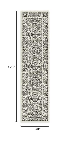 RUGGABLE Washable 2x3 Area Rug, Delphina Delft Blue, Premium Vintage Rugs for Living Room, Bedroom, Kitchen, Office, Classroom with Gripper Non Slip Pad