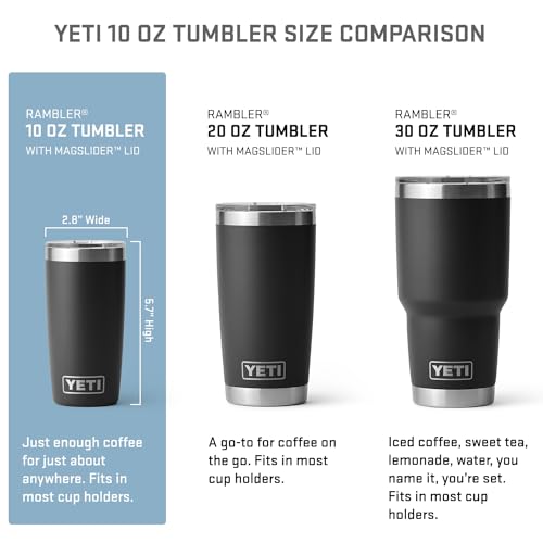 YETI Rambler 10 oz Tumbler, Stainless Steel, Vacuum Insulated with MagSlider Lid