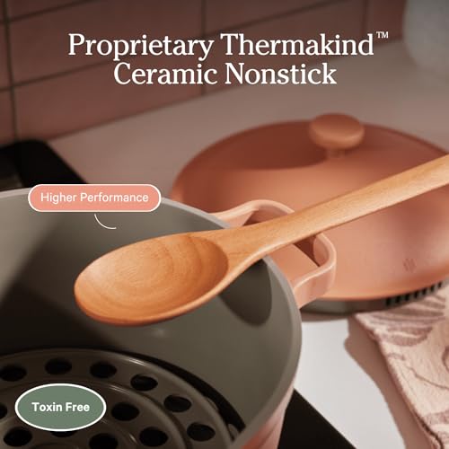 Our Place Perfect Pot - 5.5 Qt. Nonstick Ceramic Sauce Pan with Lid | Versatile Cookware for Stovetop and Oven | Steam, Bake, Braise, Roast | PTFE and PFOA-Free | Toxin-Free, Easy to Clean | Steam