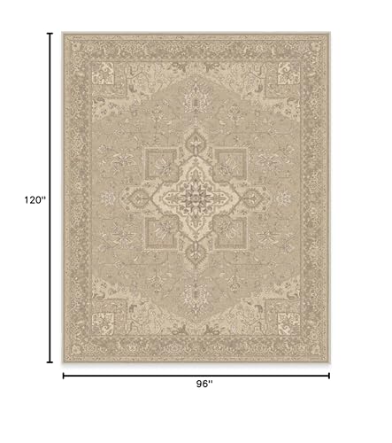 RUGGABLE Maral Heriz Washable Rug - Perfect Vintage Area Rug for Living Room Bedroom Kitchen - Pet & Child Friendly - Stain & Water Resistant - Creme 3&