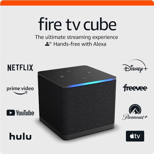 Amazon Fire TV Cube (newest model), Hands-free streaming device with Alexa, Wi-Fi 6E, 4K Ultra HD