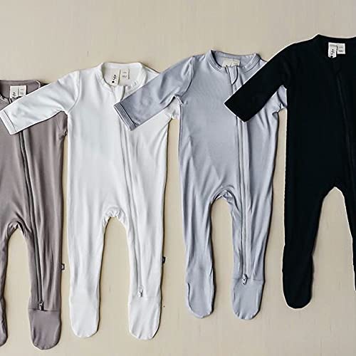 KYTE BABY Unisex Zipper Closure Footies, Rayon Made From Bamboo, 0-24 Months