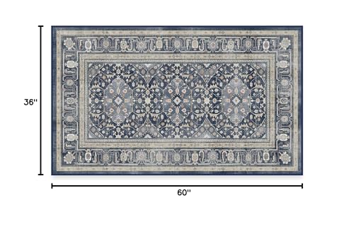 RUGGABLE – Alessia Dark Wood – Machine Washable Area Rug – Pet & Child Friendly – Stain & Water Resistant – Non-Slip – 5&