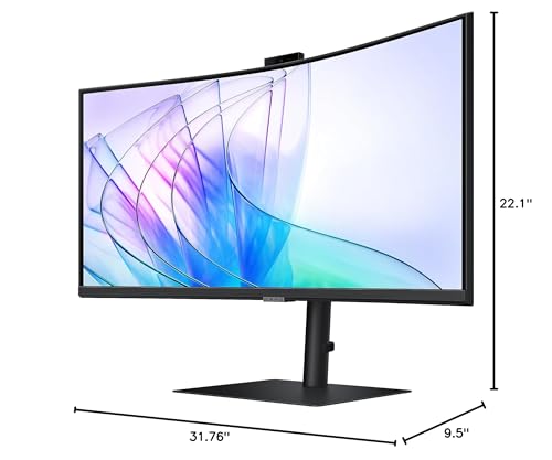 SAMSUNG 34-Inch ViewFinity S65TC Series Ultra-WQHD 1000R Curved Computer Monitor, HDR10, 100Hz, AMD FreeSync, Thunderbolt 4, Height Adjustable Stand, Built-in Speakers, Eye Care, LS34C650TANXGO, 2024