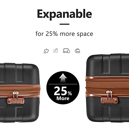 Merax 3 Pcs ABS Hardside Luggage Sets TSA Lock Spinner Wheel Suitcases, Pearly White, 20/24/28 Inch