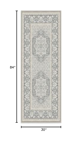 RUGGABLE Hendesi Heriz Washable Rug - Perfect Antique Vintage Area Rug for Living Room Bedroom Kitchen - Pet & Child Friendly - Stain & Water Resistant, Non-Slip - Abalone 2&