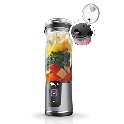 Ninja Blast Portable Blender, Cordless, 18oz. Vessel, Personal Blender For-Shakes and Smoothies, BPA Free, Leakproof-Lid and Sip Spout, USB-C Rechargeable, Dishwasher Safe Parts, Tinted Pink, BC151PK