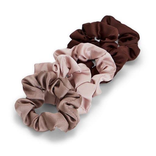 Kitsch 5 Count Velvet Hair Scrunchies for Women - Hair Ties for Thick Hair, Girls, Women, Cute Scrunchies, Soft Hair Accessories, Blush/Mauve