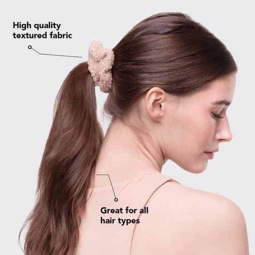 Kitsch 5 Count Velvet Hair Scrunchies for Women - Hair Ties for Thick Hair, Girls, Women, Cute Scrunchies, Soft Hair Accessories, Blush/Mauve