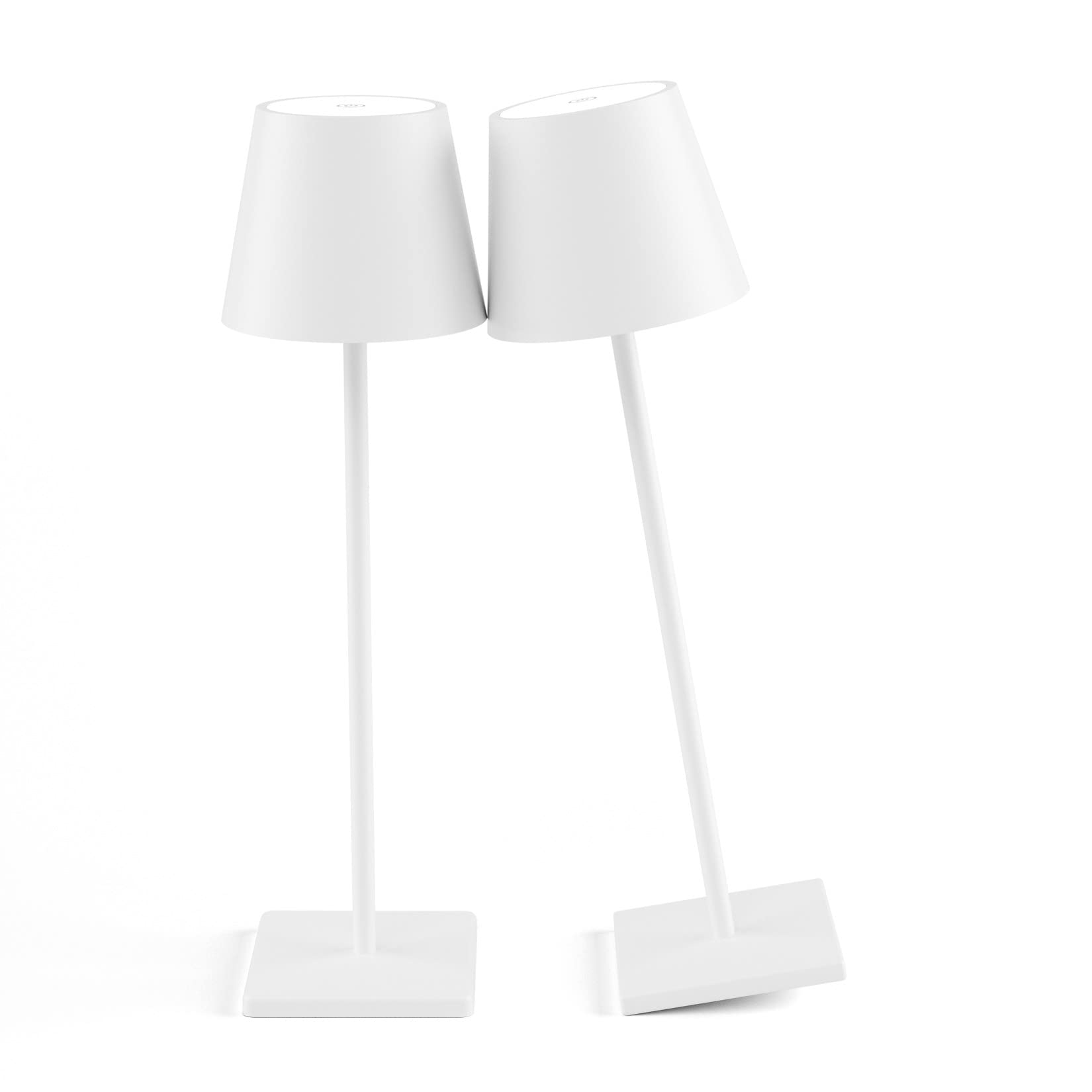 2-Pack LED Cordless Table Lamp, Rechargeable Battery Desk lamp 3W 5500mAh Battery Operated Stepless Dimming Modern Portable Table Light for Restaurant/Bedroom/Outdoor IP54 Waterproof (Off White)
