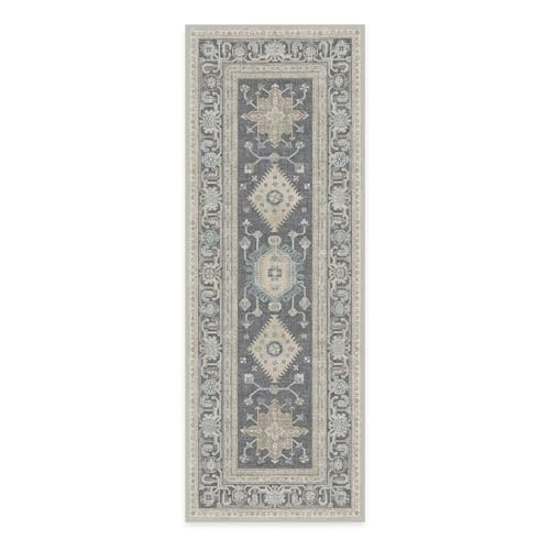 RUGGABLE – Cambria Ruby – Machine Washable Runner Rug – Pet & Child Friendly – Stain & Water Resistant – Non-Slip – 2.5&