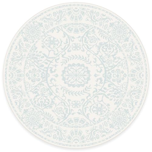 RUGGABLE Washable 2x3 Area Rug, Delphina Delft Blue, Premium Vintage Rugs for Living Room, Bedroom, Kitchen, Office, Classroom with Gripper Non Slip Pad