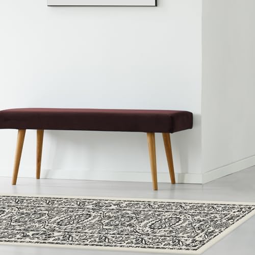RUGGABLE Washable 2x3 Area Rug, Delphina Delft Blue, Premium Vintage Rugs for Living Room, Bedroom, Kitchen, Office, Classroom with Gripper Non Slip Pad